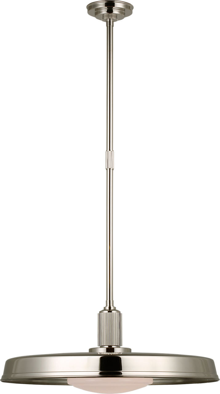 Ruhlmann 24" Factory Pendant | Polished Nickel | White Glass