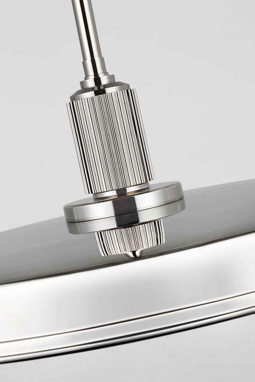 Ruhlmann 24" Factory Pendant | Polished Nickel | White Glass
