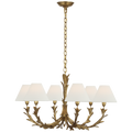 Provenz 32" 6 Light Chandelier | French Gild | Linen Shades