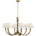 Provenz 42" 6 Light Chandelier | French Gild | Linen Shades