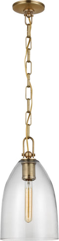 Andros Medium Pendant | Antique-Burnished Brass | Clear Glass