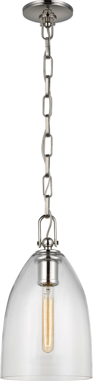 Andros Medium Pendant | Polished Nickel | Clear Glass