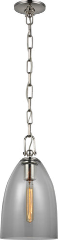 Andros Medium Pendant | Polished Nickel | Smoked Glass