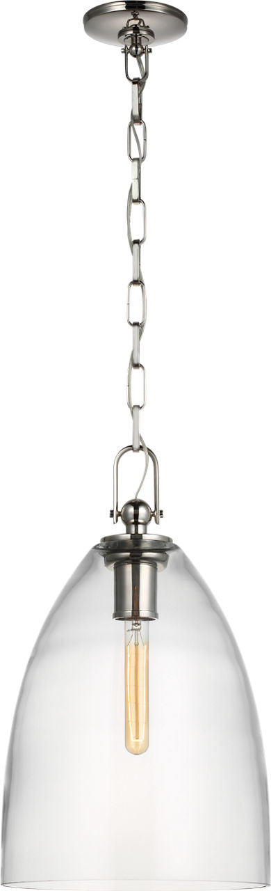 Andros Large Pendant | Polished Nickel | Clear Glass