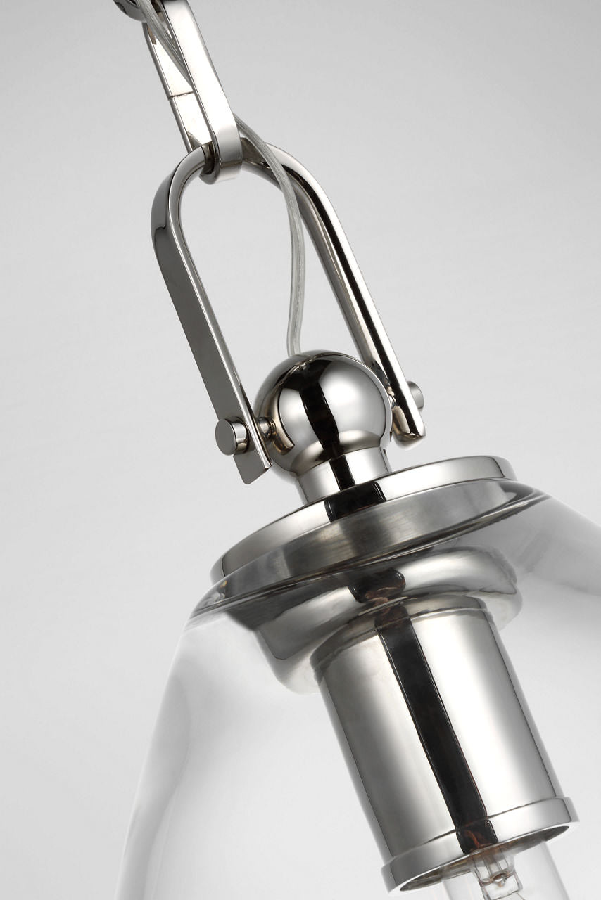 Andros Large Pendant | Polished Nickel | Clear Glass
