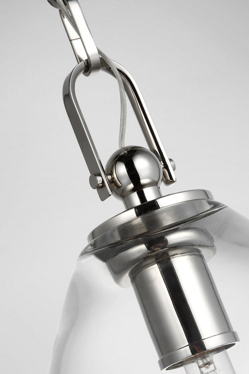 Andros Large Pendant | Polished Nickel | Clear Glass