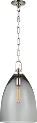 Andros Large Pendant | Polished Nickel | Smoked Glass