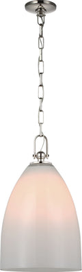 Andros Large Pendant | Polished Nickel | White Glass