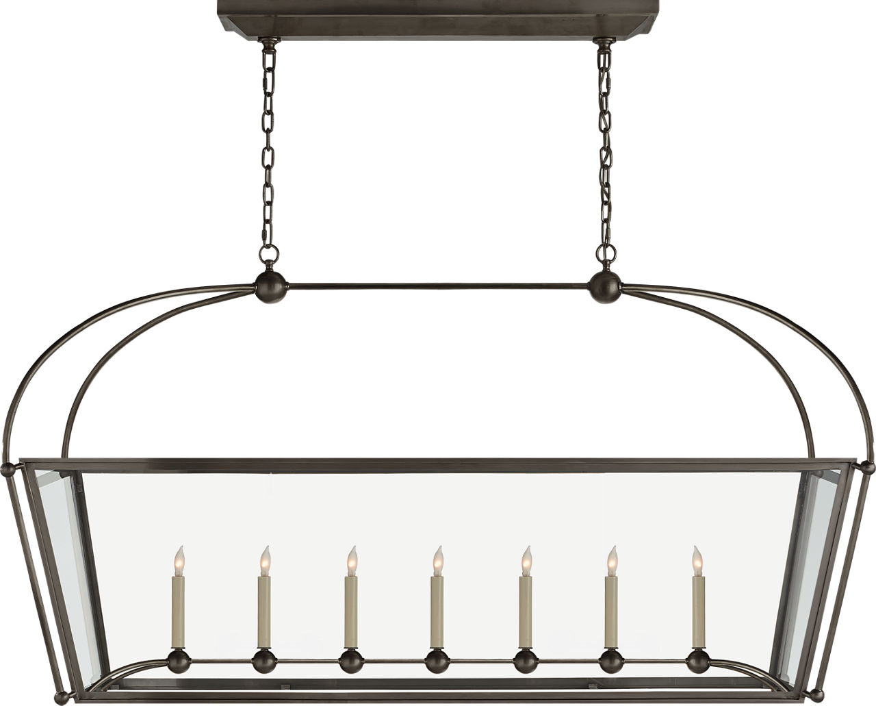 Riverside Large Linear Pendant | Bronze | Clear Glass