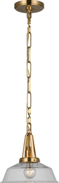 Layton 10" Pendant | Antique-Burnished Brass | Clear Glass