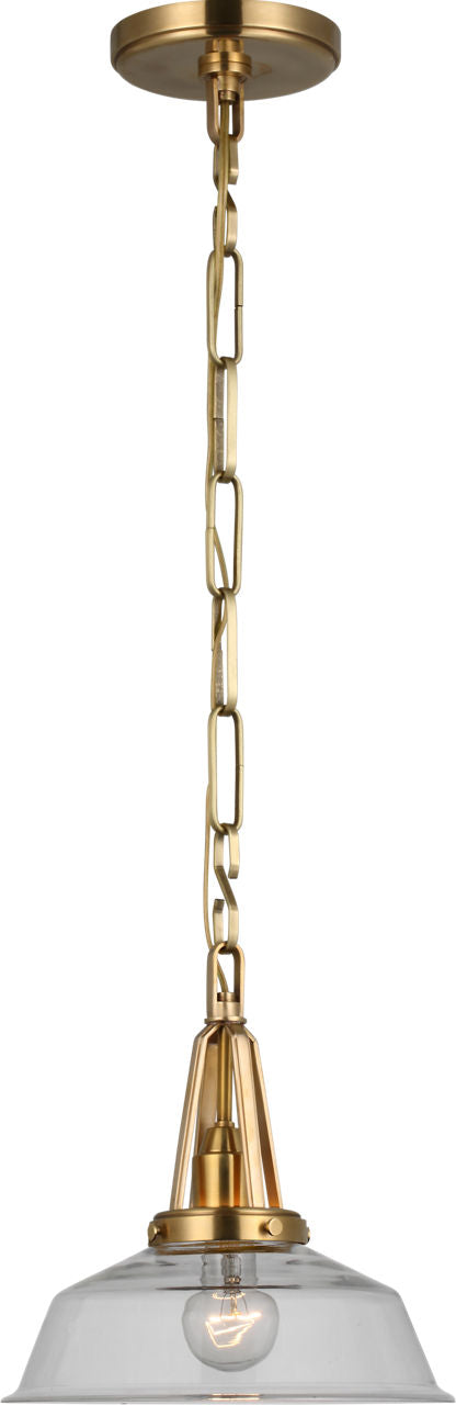 Layton 10" Pendant | Antique-Burnished Brass | Clear Glass