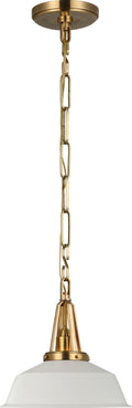 Layton 10" Pendant | Antique-Burnished Brass | Matte White shade