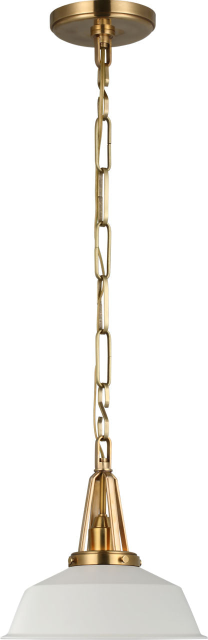 Layton 10" Pendant | Antique-Burnished Brass | Matte White shade