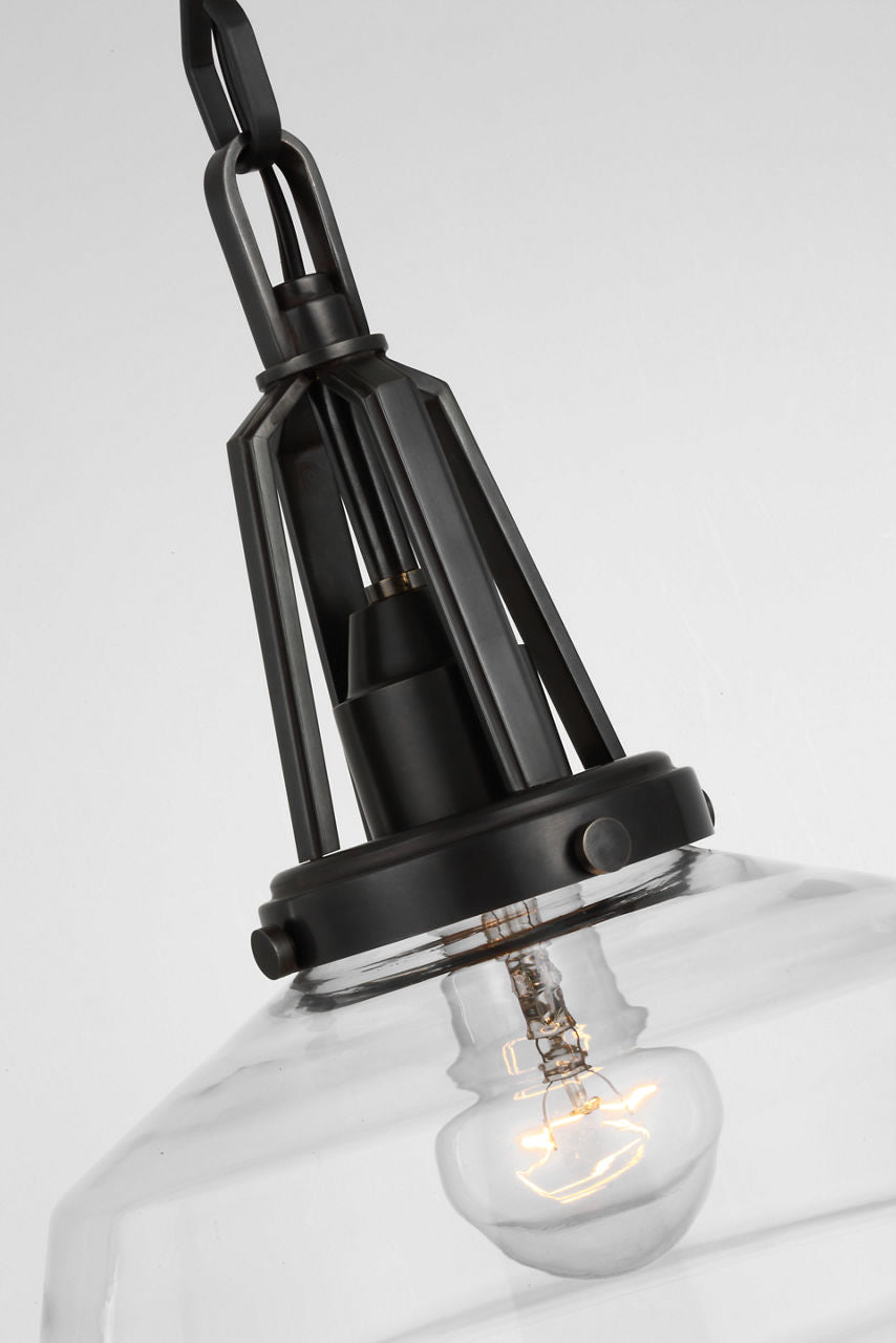 Layton 10" Pendant | Bronze | Clear Glass