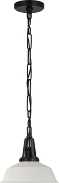 Layton 10" Pendant | Bronze | Matte White Shade