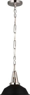 Layton 10" Pendant | Polished Nickel | Matte Black Shade