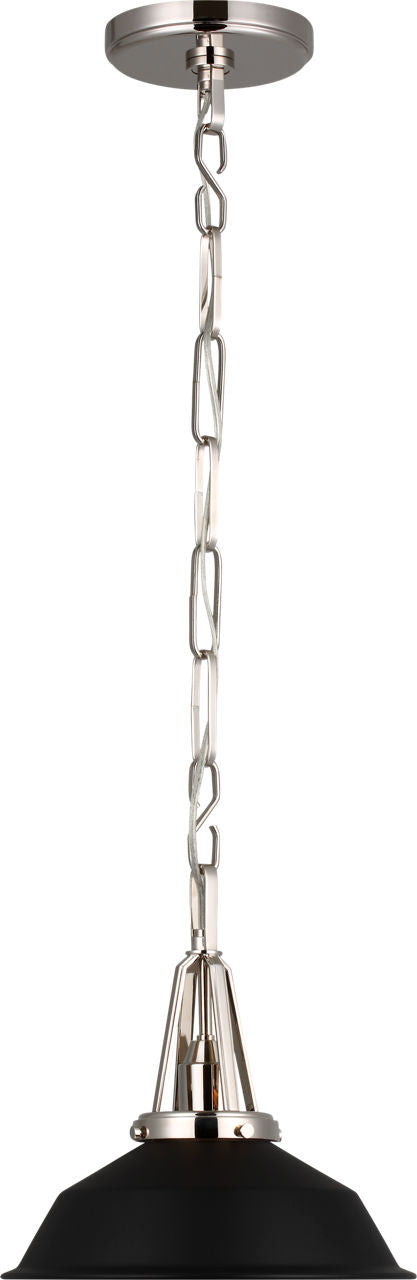 Layton 10" Pendant | Polished Nickel | Matte Black Shade
