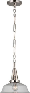Layton 10" Pendant | Polished Nickel | Clear Glass