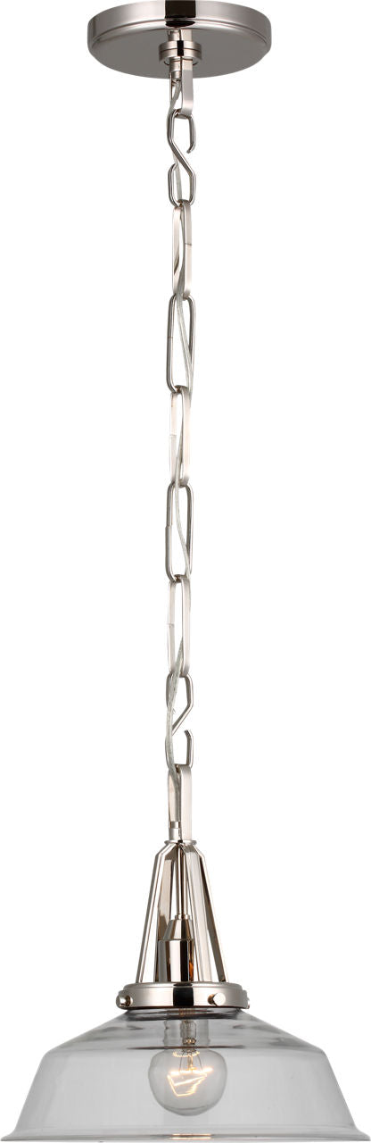 Layton 10" Pendant | Polished Nickel | Clear Glass