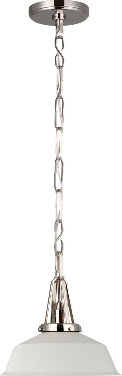 Layton 10" Pendant | Polished Nickel | Matte White Shade