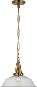 Layton 14" Pendant | Antique-Burnished Brass | Clear Glass