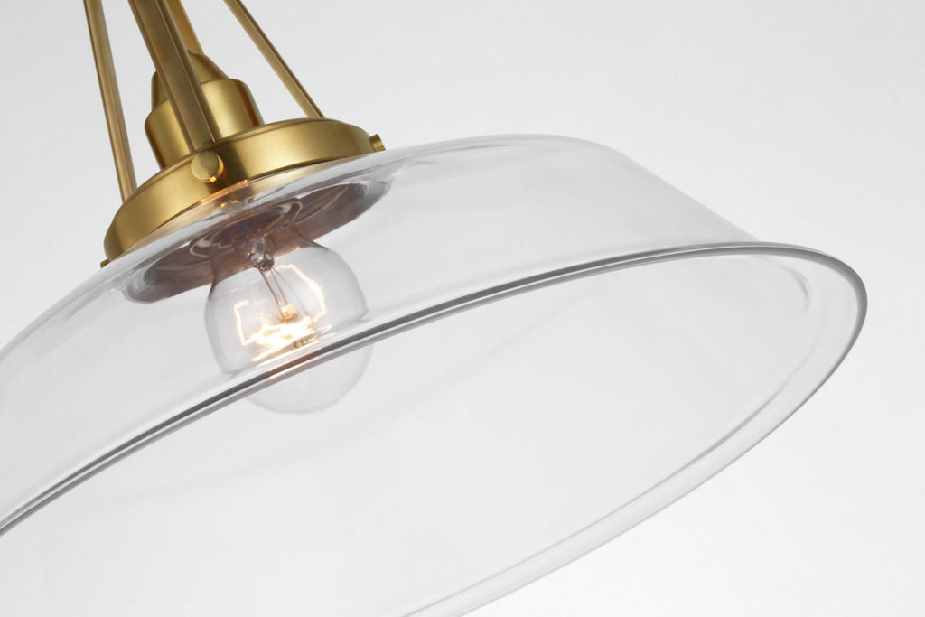 Layton 14" Pendant | Antique-Burnished Brass | Clear Glass