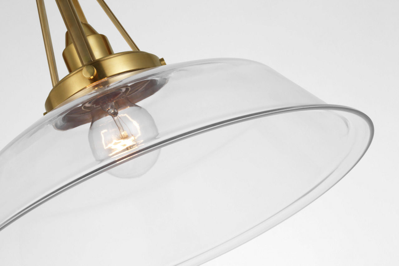 Layton 14" Pendant | Antique-Burnished Brass | Clear Glass