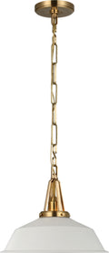 Layton 14" Pendant | Antique-Burnished Brass | Matte White shade