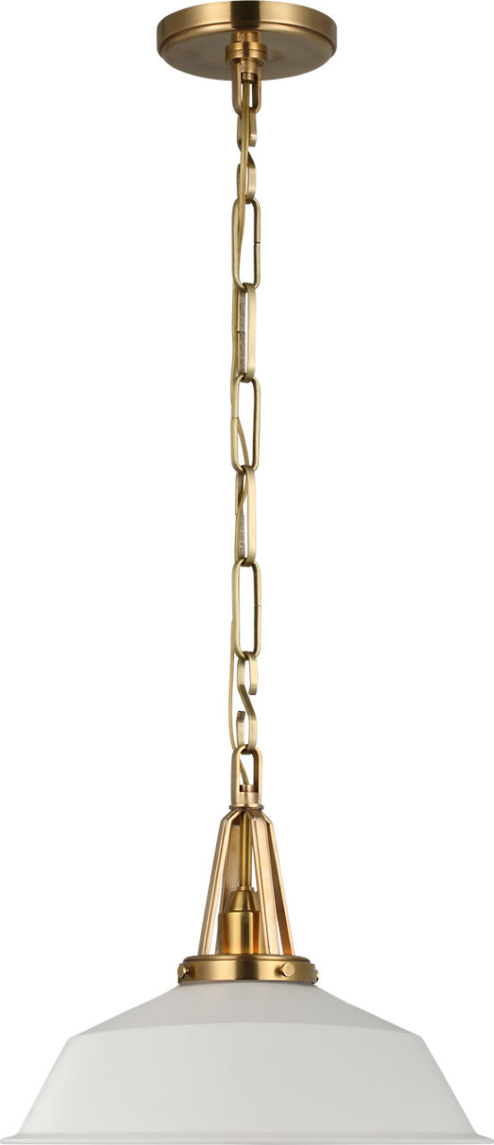 Layton 14" Pendant | Antique-Burnished Brass | Matte White shade