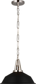 Layton 14" Pendant | Polished Nickel | Matte Black Shade