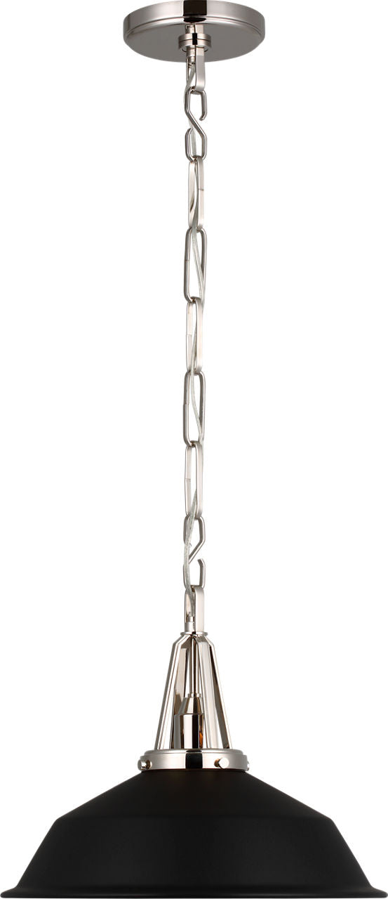 Layton 14" Pendant | Polished Nickel | Matte Black Shade