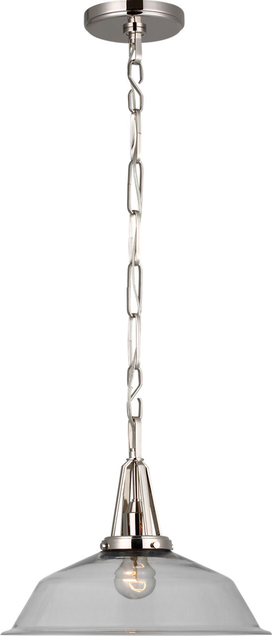 Layton 14" Pendant | Polished Nickel | Clear Glass