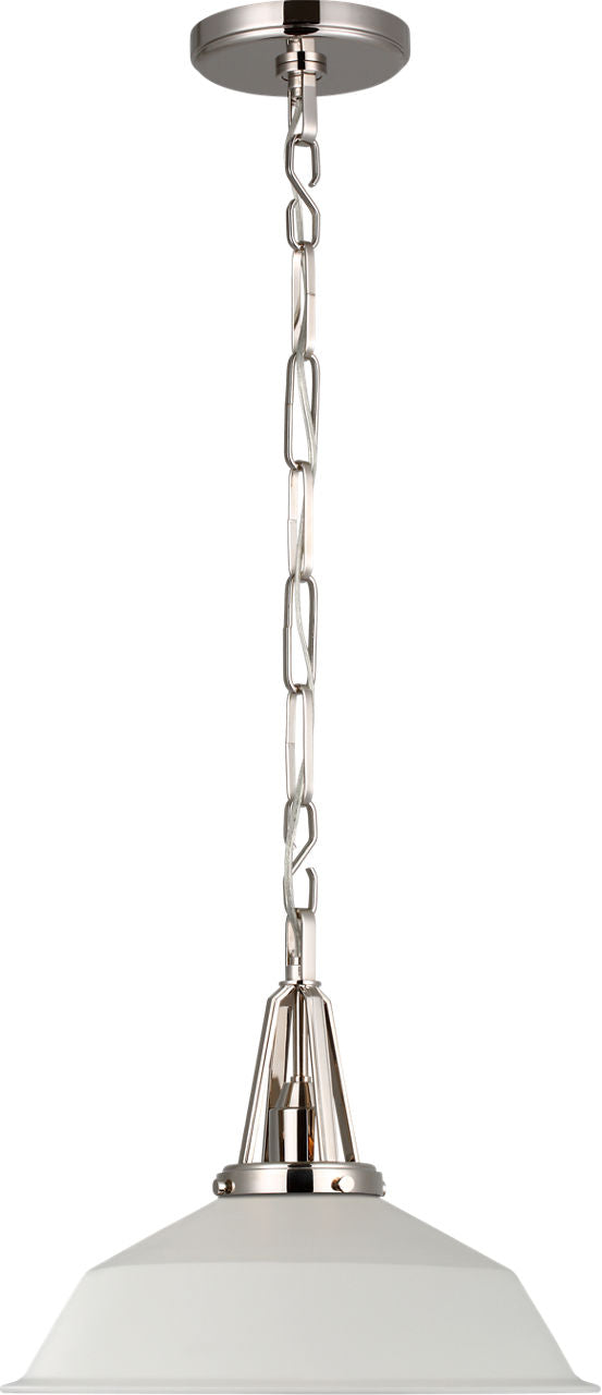 Layton 14" Pendant | Polished Nickel | Matte White Shade