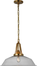 Layton 20" Pendant | Antique-Burnished Brass | Clear Glass