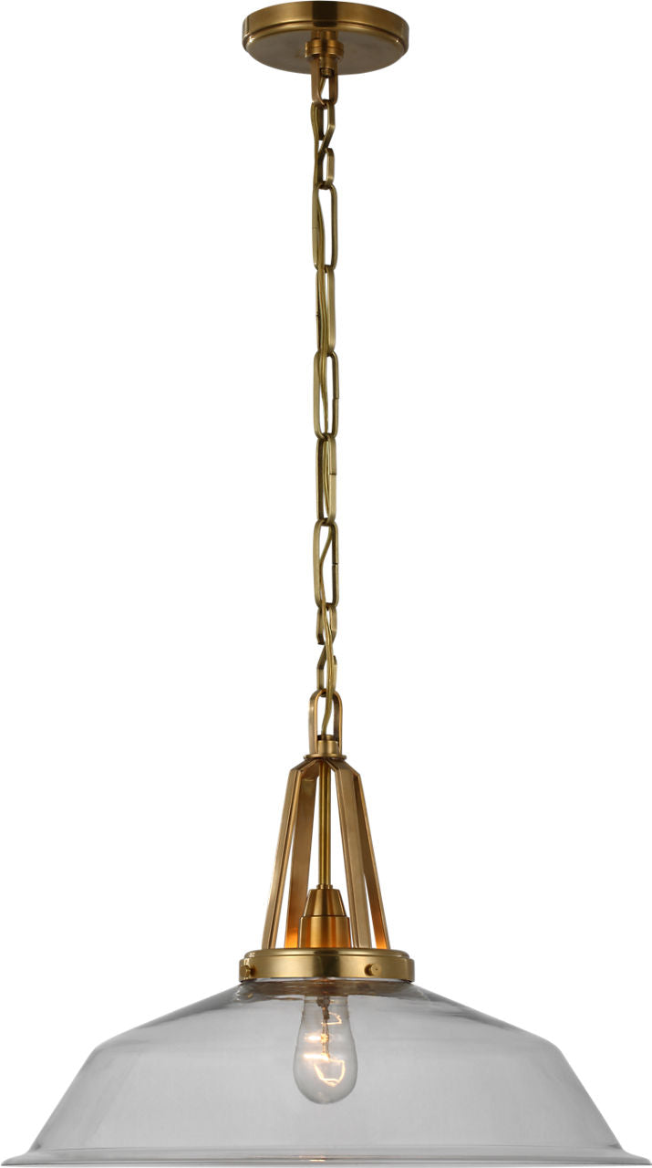 Layton 20" Pendant | Antique-Burnished Brass | Clear Glass
