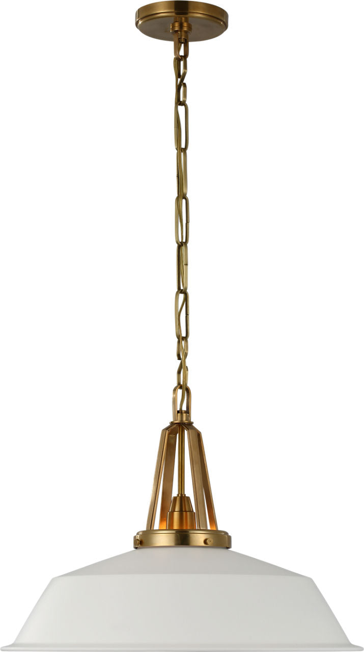 Layton 20" Pendant | Antique-Burnished Brass | Matte White Shade