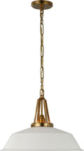 Layton 20" Pendant | Antique-Burnished Brass | Matte White Shade