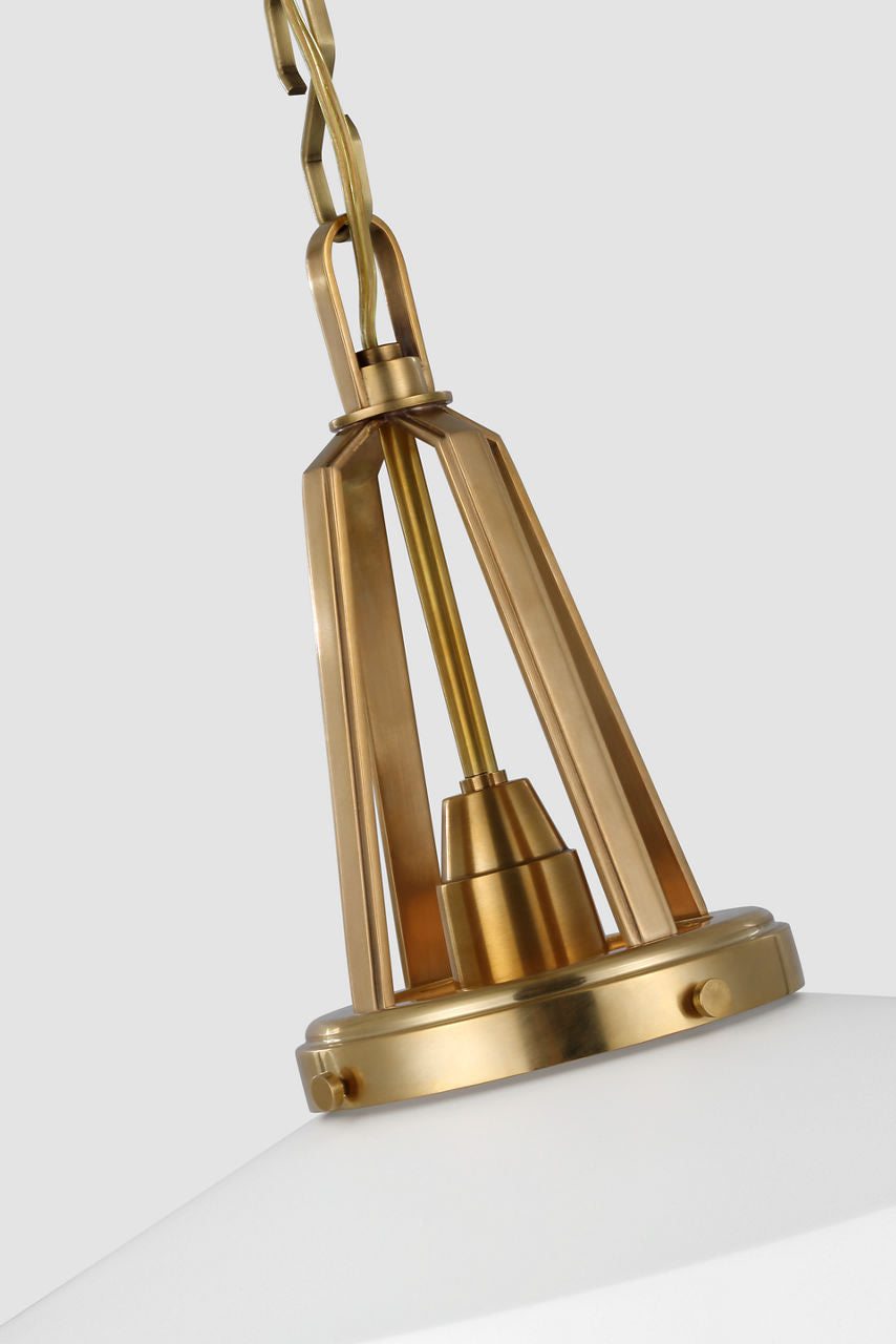 Layton 20" Pendant | Antique-Burnished Brass | Matte White Shade