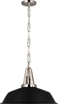 Layton 20" Pendant | Polished Nickel | Matte Black Shade