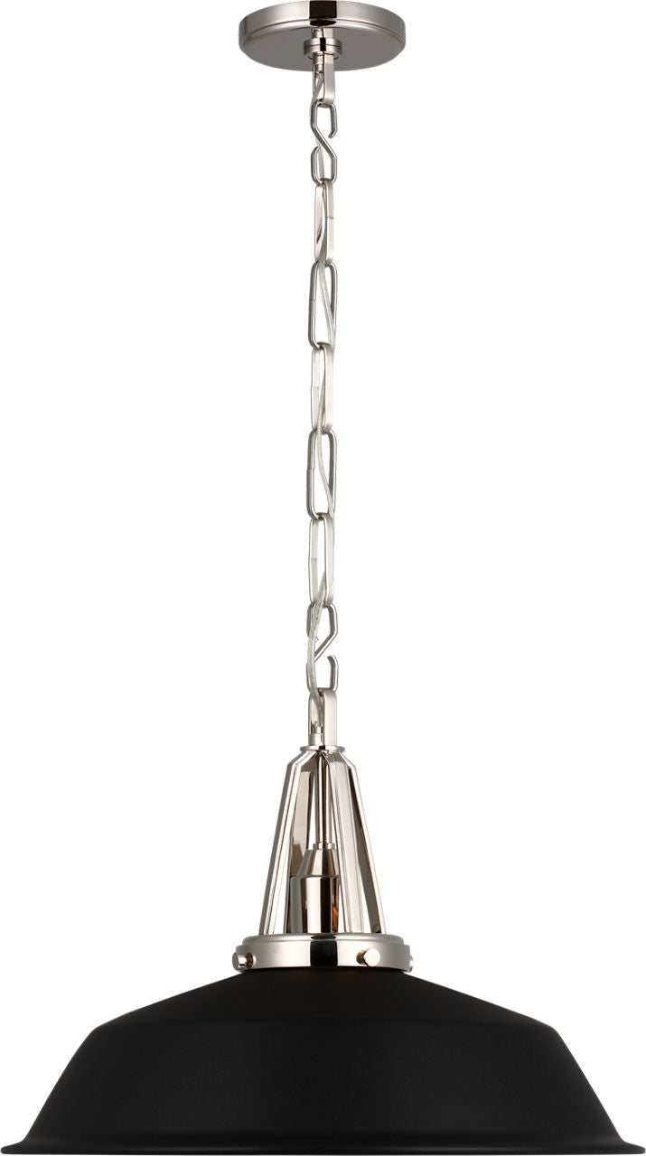 Layton 20" Pendant | Polished Nickel | Matte Black Shade