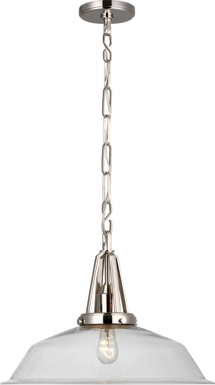 Layton 20" Pendant | Polished Nickel | Clear Glass