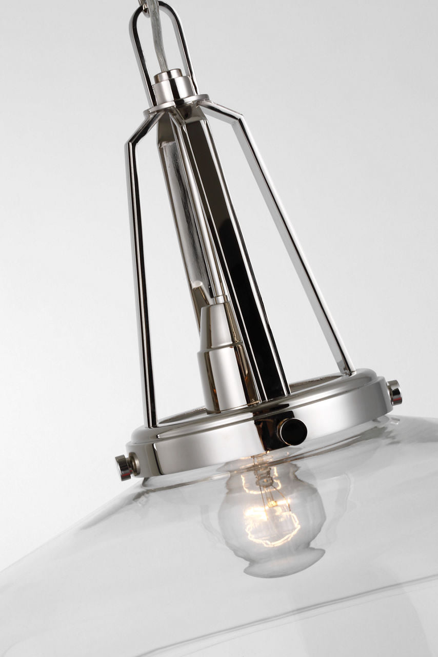 Layton 20" Pendant | Polished Nickel | Clear Glass