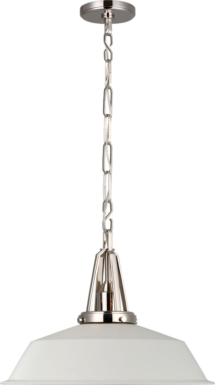 Layton 20" Pendant | Polished Nickel | Matte White Shade