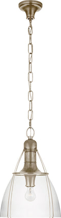 Prestwick 14" Pendant | Antique Nickel | Clear Glass