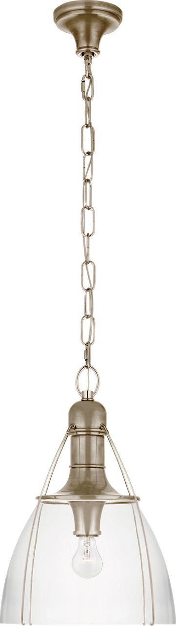 Prestwick 14" Pendant | Antique Nickel | Clear Glass