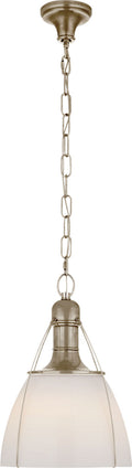 Prestwick 14" Pendant | Antique Nickel | White Glass