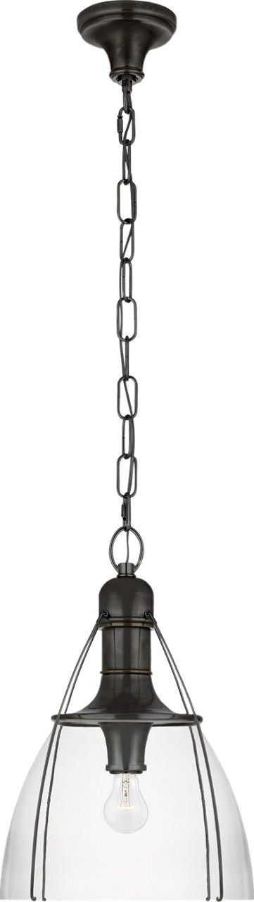 Prestwick 14" Pendant | Bronze | Clear Glass