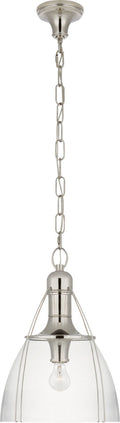 Prestwick 14" Pendant | Polished Nickel | Clear Glass