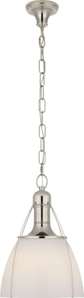 Prestwick 14" Pendant | Polished Nickel | White Glass