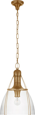 Prestwick 18" Pendant | Antique-Burnished Brass | Clear Glass